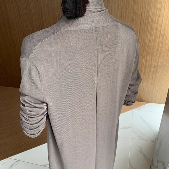 CHICJOC Women The Row-Style Jersey Silk-Cotton Knit Cardigan – Size 36 in moss - Picture 2 of 10